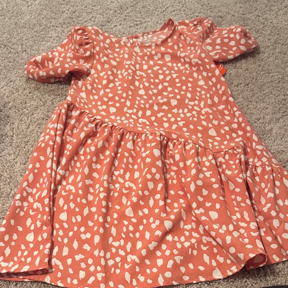 Wonder Nation Coral Patterned Kids Dress